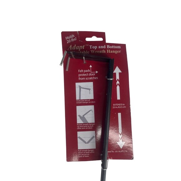 Adapt Top Bottom Adjustable Wreath Hanger Holiday Decoration - Picture 3 of 3